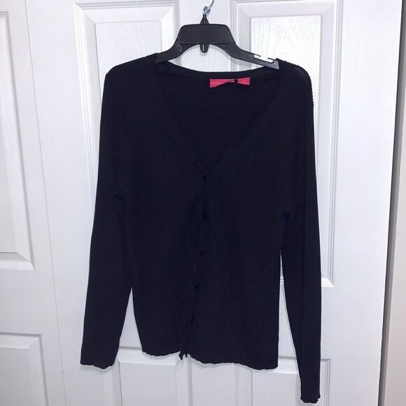Liz Lange | Silk Maternity Women’s Black Cardigan knit Sweater - Picture 1 of 9